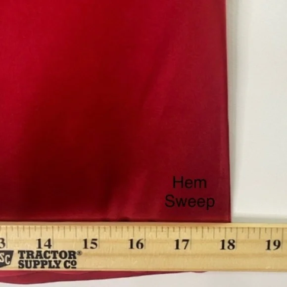 Strapless Red Party Prom Dress Sz 6 Black Sash Short Sexy Pleated Bodice 7” Slit - Picture 10 of 11